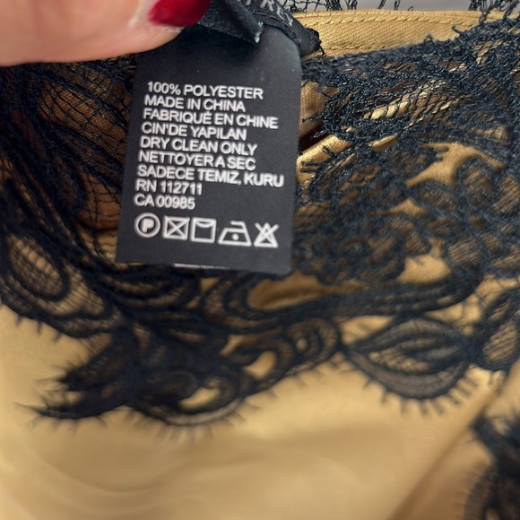 JAY GODFREY NWT WOMEN’S JACOBS GOLD SLIP SHEATH LACE MIDI DRESS SZ 4 - Picture 11 of 11